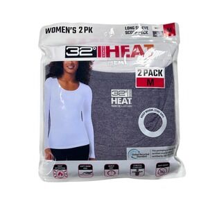 32 Degrees Heat Long Sleeve Scoop Neck Thermal Shirt Womens Medium Purple New